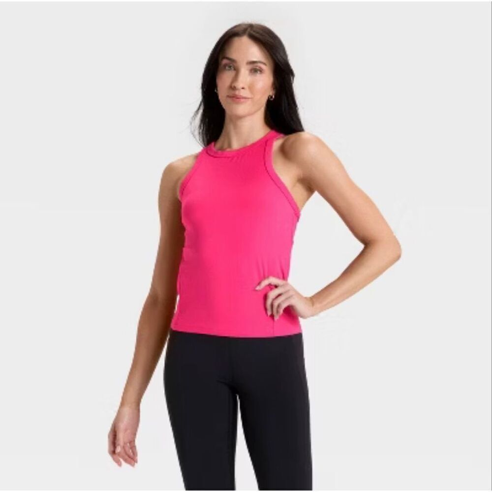 🌸 All in Motion Pink High Neck Athletic Tank Top Size Size XS New